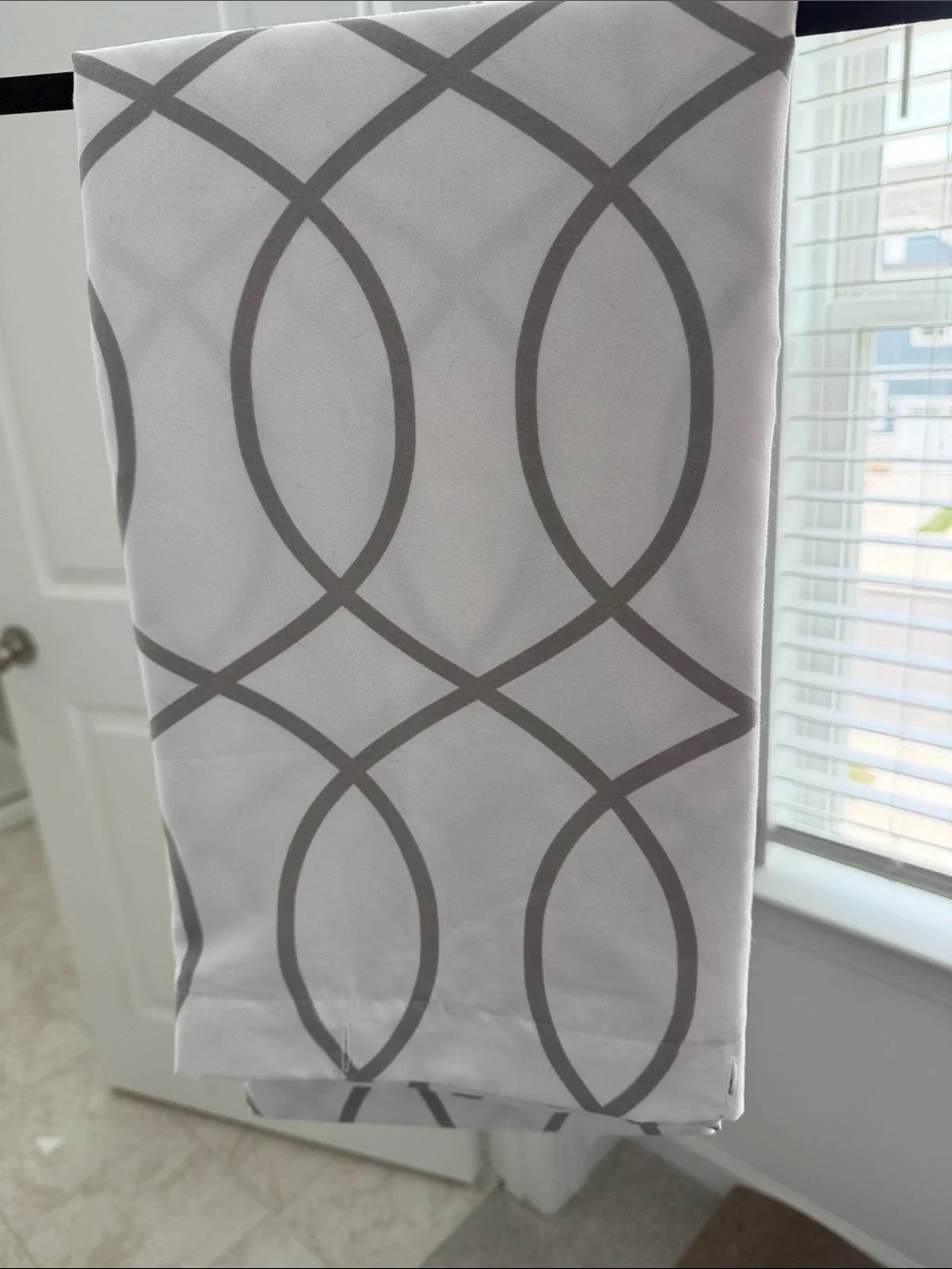 Gray Interlocking Circle Shower Curtain -